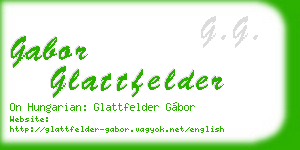 gabor glattfelder business card